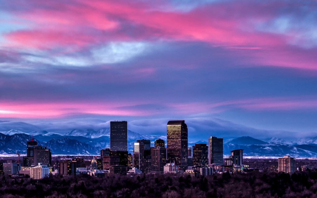 The skyline of Denver.