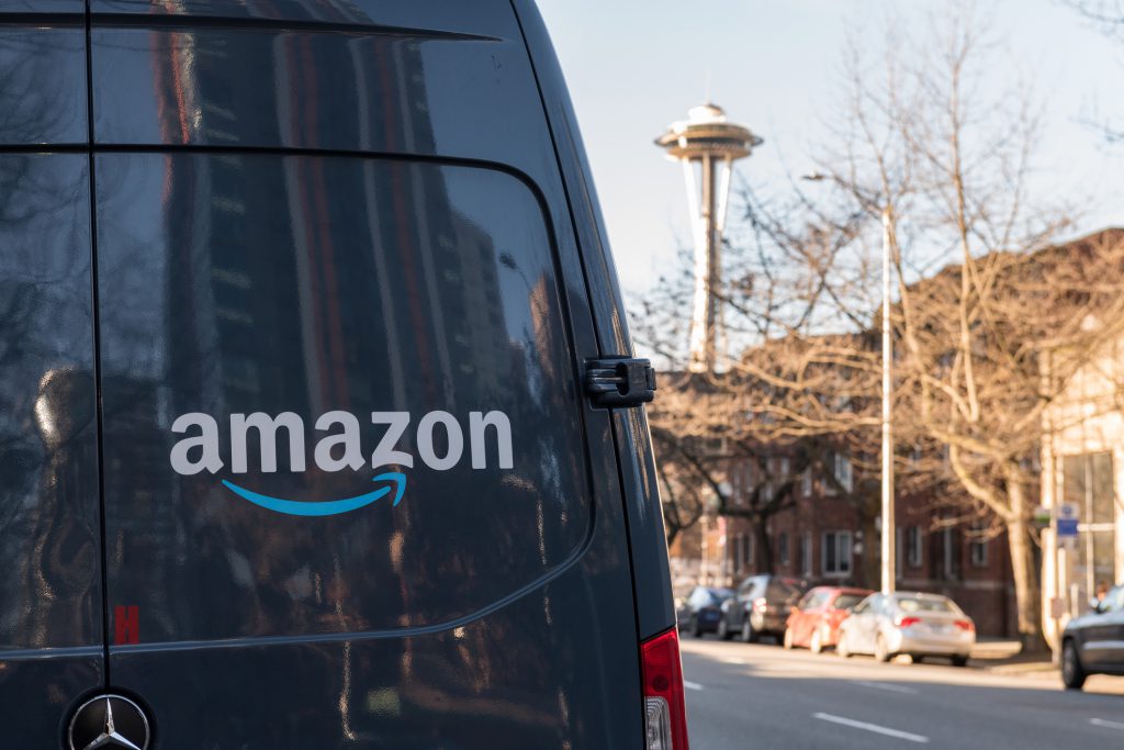 An Amazon delivery van.