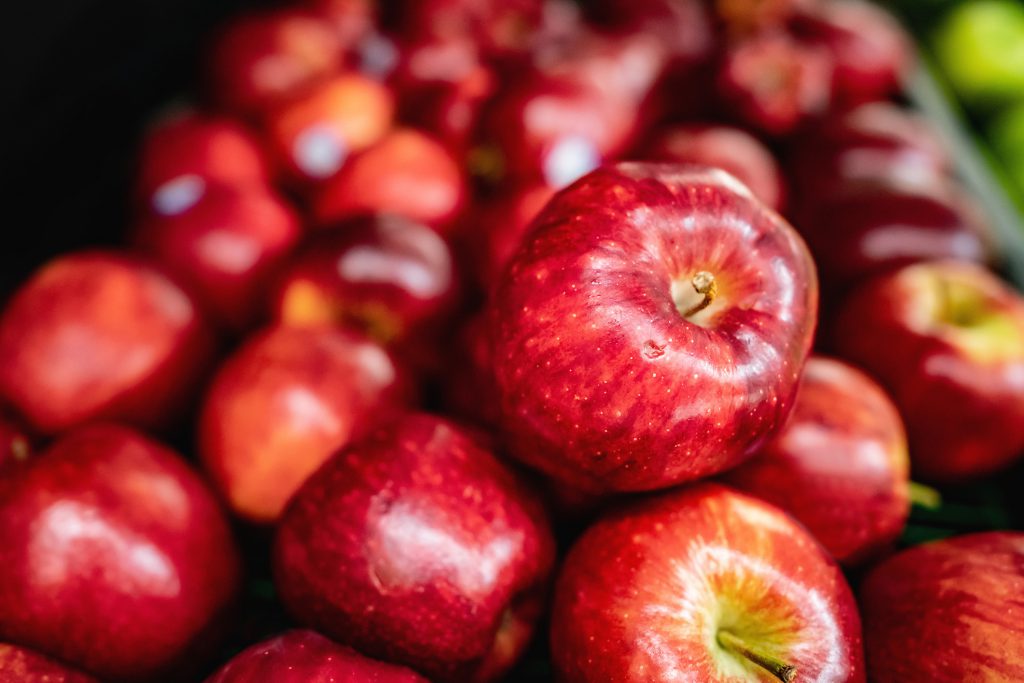 A variety of red apples.