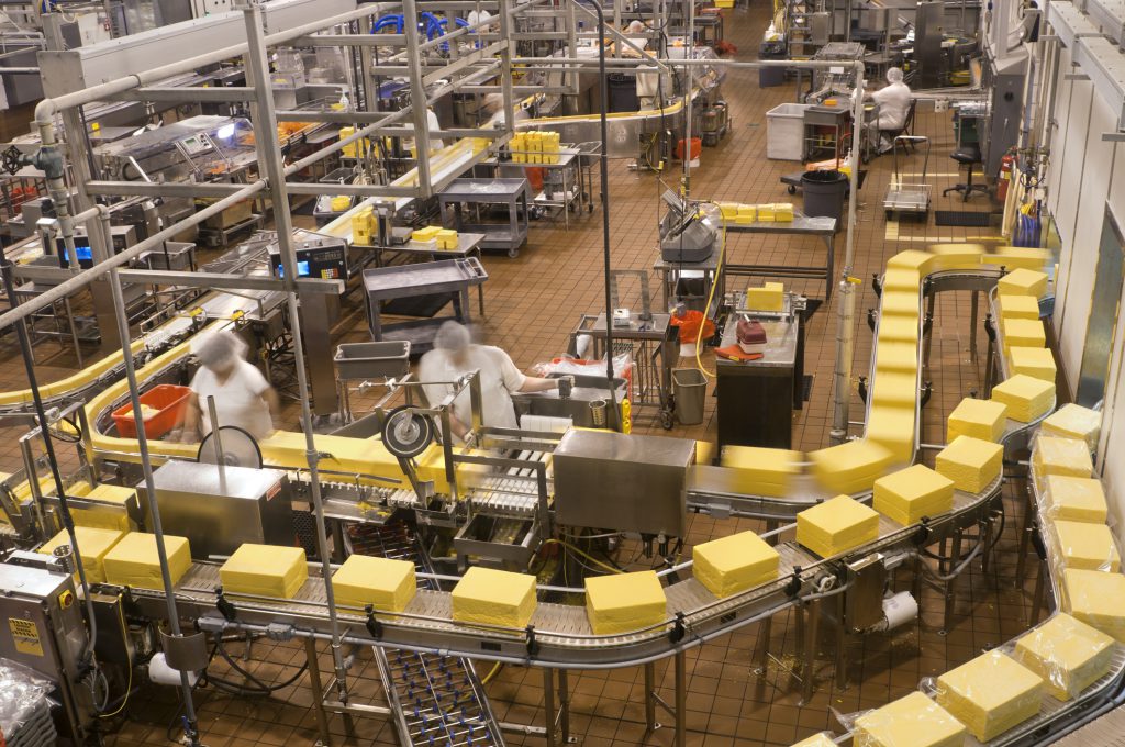 A cheese processing plant.
